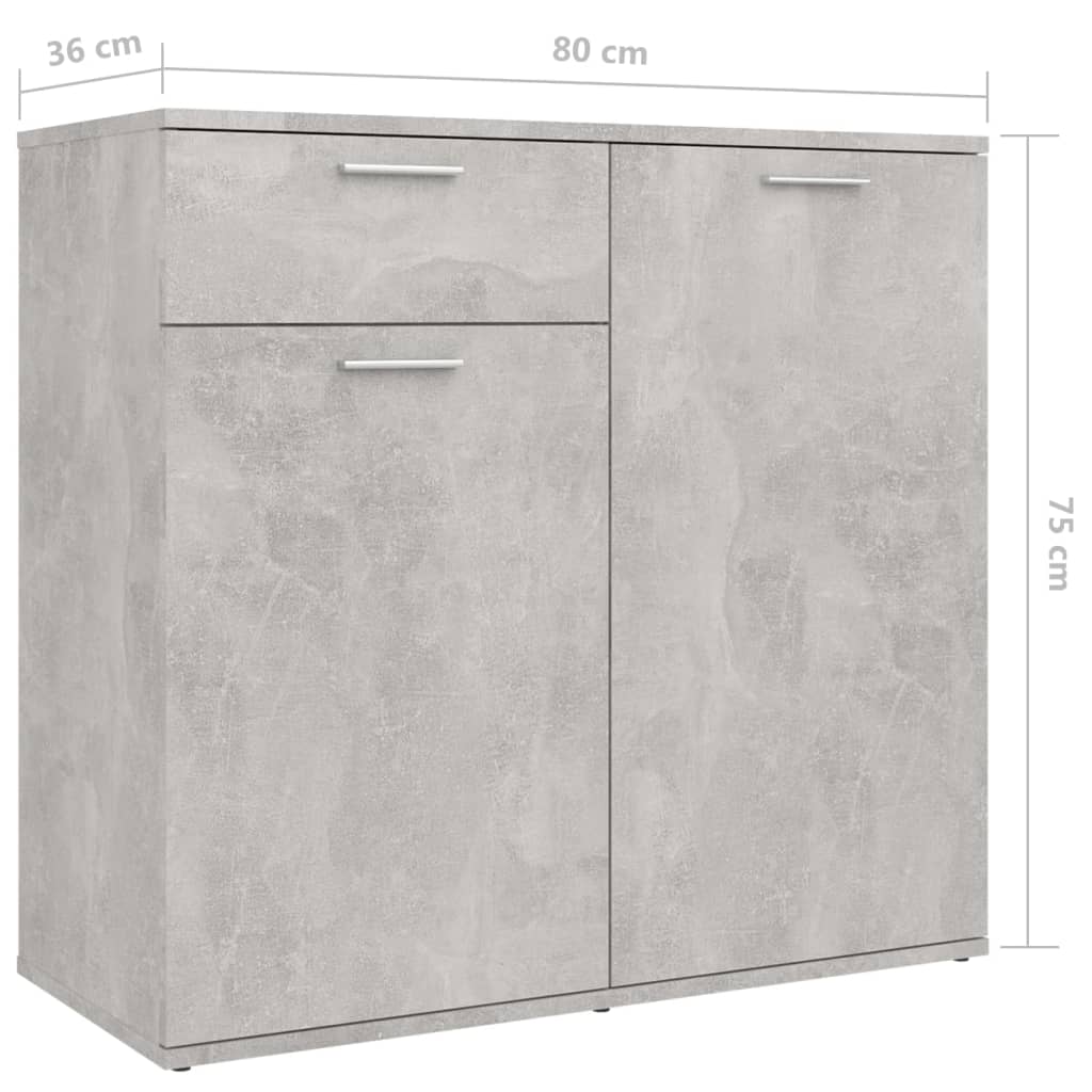 Dressoir 160x36x75 cm bewerkt hout betongrijs - AllerleiShop