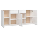 Dressoir 160x36x75 cm bewerkt hout hoogglans wit - AllerleiShop