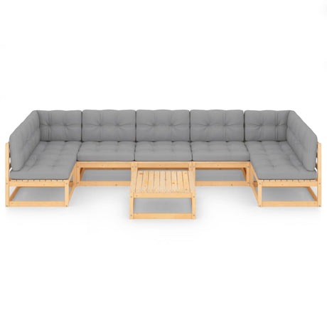 8-delige Loungeset met kussens massief grenenhout - AllerleiShop