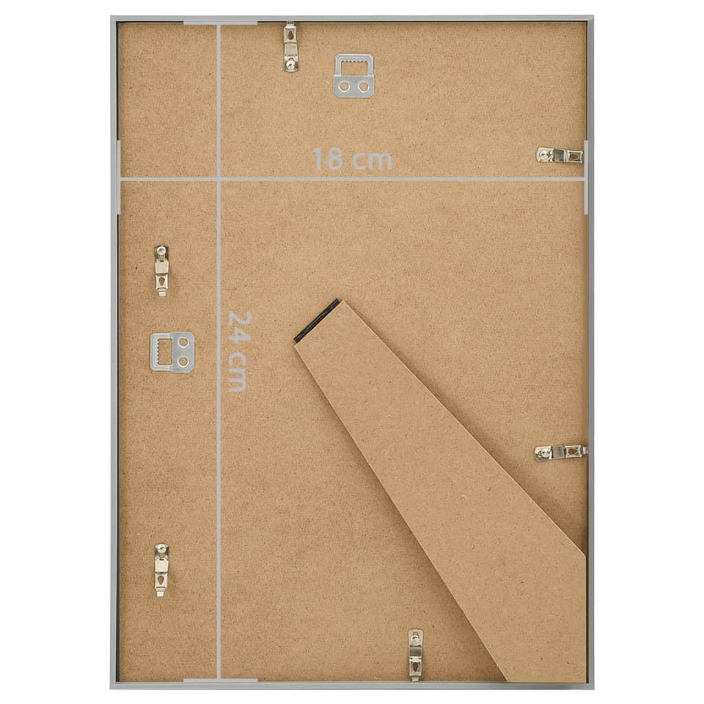 Fotolijsten 3 st voor wand of tafel 18x24 cm MDF zilverkleurig - AllerleiShop