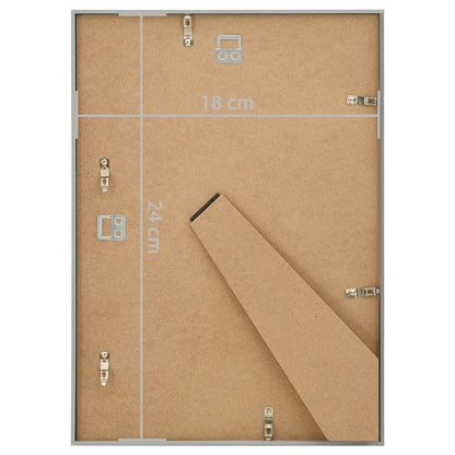 Fotolijsten 5 st voor wand of tafel 18x24 cm MDF zilverkleurig - AllerleiShop