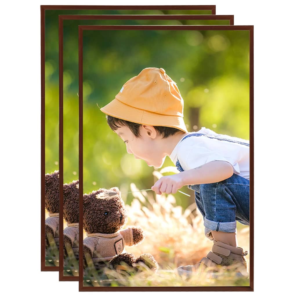 Fotolijsten 3 st voor wand of tafel 70x90 cm MDF bronskleurig - AllerleiShop