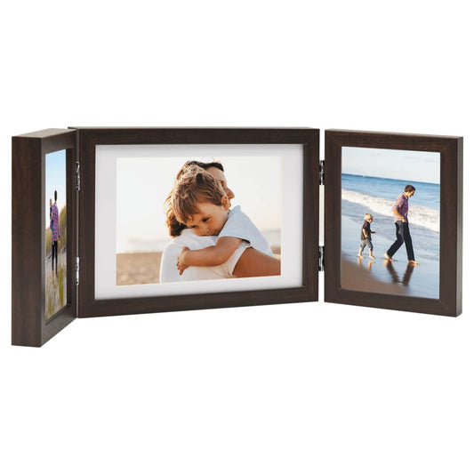 Fotolijst drieluik 28x18 cm+2x(13x18 cm) bruin - AllerleiShop