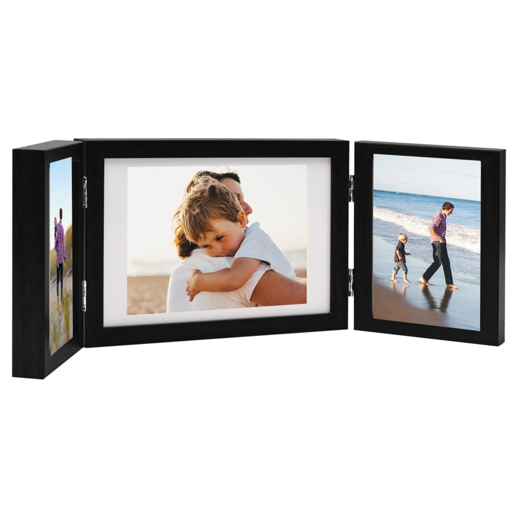 Fotolijst drieluik 28x18 cm+2x(13x18 cm) zwart - AllerleiShop