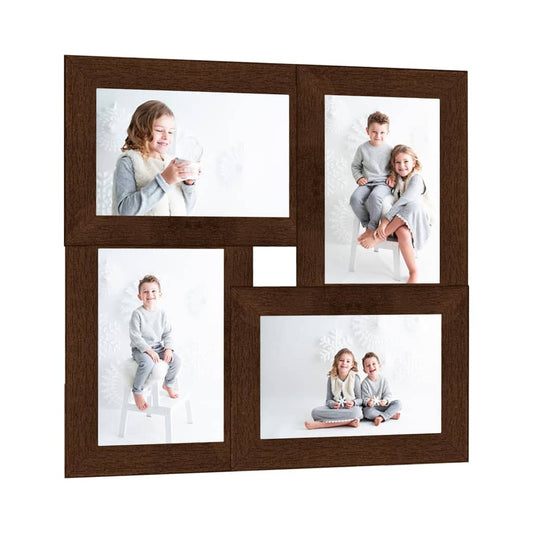 Fotolijst voor 4x(10x15 cm) foto MDF donkerbruin - AllerleiShop