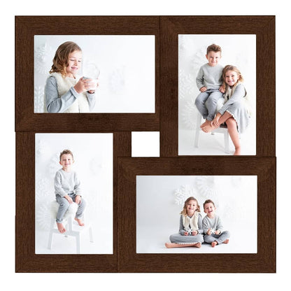 Fotolijst voor 4x(10x15 cm) foto MDF donkerbruin - AllerleiShop