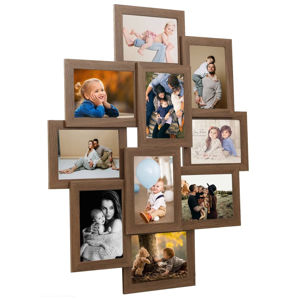 Fotolijst voor 10x(10x15 cm) foto MDF lichtbruin - AllerleiShop