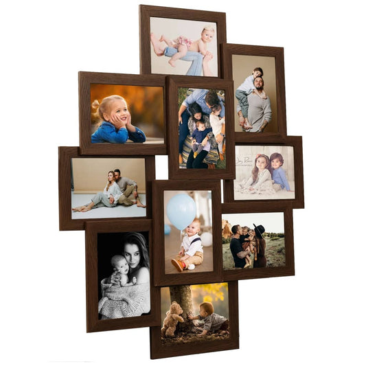 Fotolijst voor 10x(10x15 cm) foto MDF donkerbruin - AllerleiShop