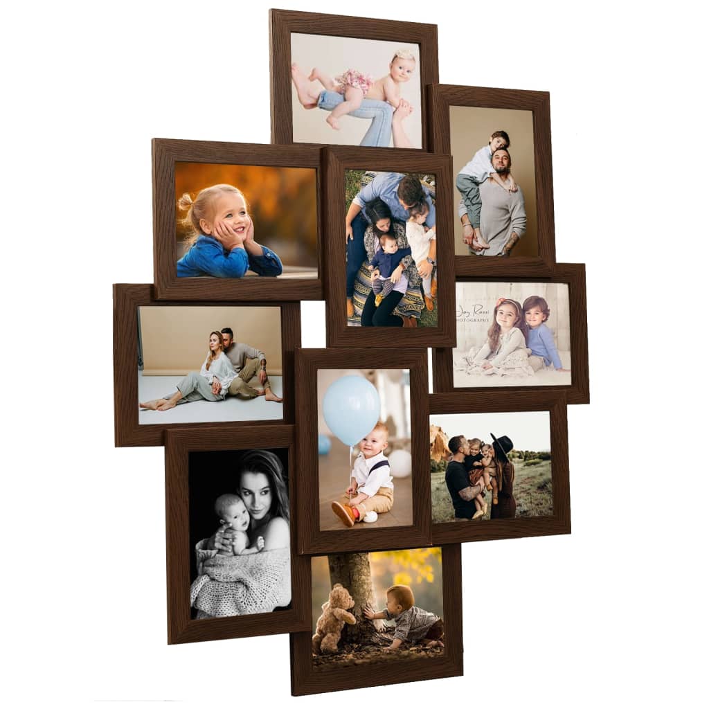 Fotolijst voor 10x(13x18 cm) foto MDF donkerbruin - AllerleiShop