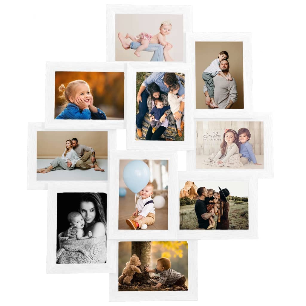 Fotolijst voor 10x(10x15 cm) foto MDF wit - AllerleiShop