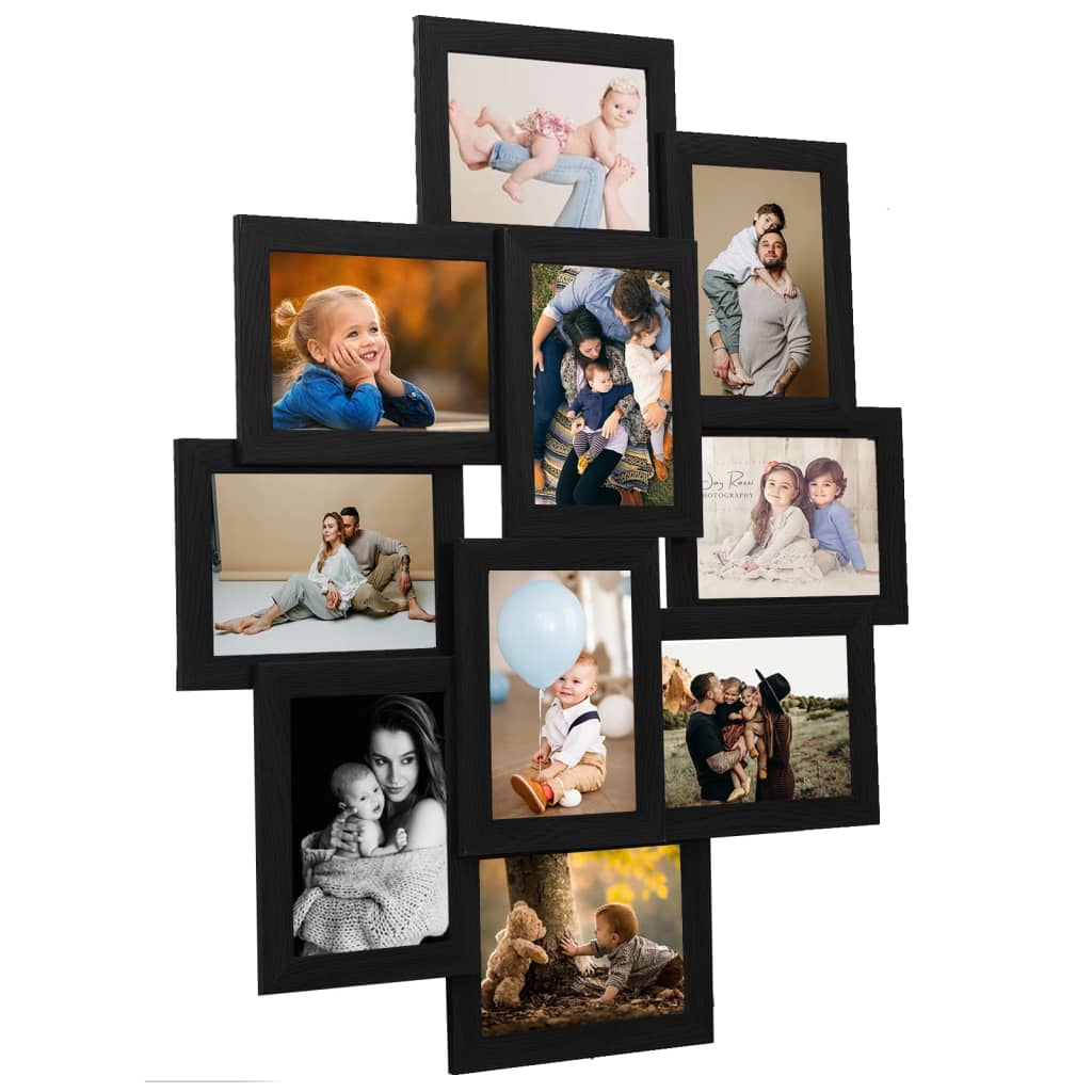 Fotolijst voor 10x(10x15 cm) foto MDF zwart - AllerleiShop