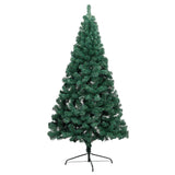 Kunstkerstboom met verlichting en kerstballen half 150 cm groen - AllerleiShop