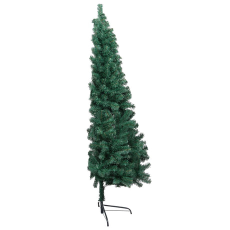 Kunstkerstboom met verlichting en kerstballen half 150 cm groen - AllerleiShop