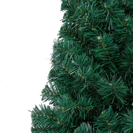 Kunstkerstboom met verlichting en kerstballen half 150 cm groen - AllerleiShop