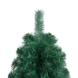 Kunstkerstboom met verlichting en kerstballen half 150 cm groen - AllerleiShop