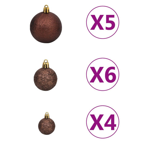 Kunstkerstboom met verlichting en kerstballen 546 takken 180 cm - AllerleiShop