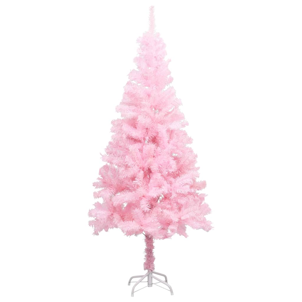 Kunstkerstboom met verlichting en kerstballen 150 cm PVC roze - AllerleiShop