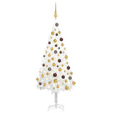 Kunstkerstboom met verlichting en kerstballen 120 cm wit - AllerleiShop