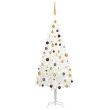 Kunstkerstboom met verlichting en kerstballen 180 cm wit - AllerleiShop