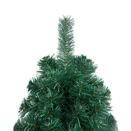 Kunstkerstboom met verlichting en kerstballen half 150 cm groen - AllerleiShop