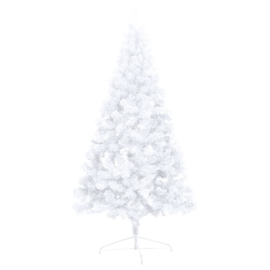 Kunstkerstboom met verlichting en kerstballen half 150 cm wit - AllerleiShop