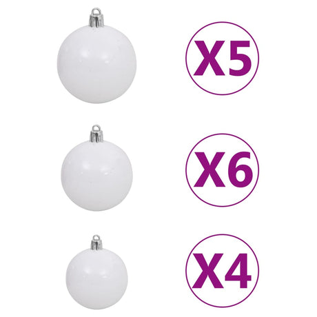 Kunstkerstboom met verlichting en kerstballen 380 takken 150 cm - AllerleiShop