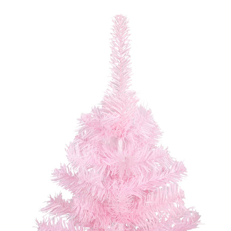 Kunstkerstboom met verlichting en kerstballen 150 cm PVC roze - AllerleiShop