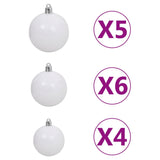 Kunstkerstboom met verlichting en kerstballen 150 cm PVC roze - AllerleiShop