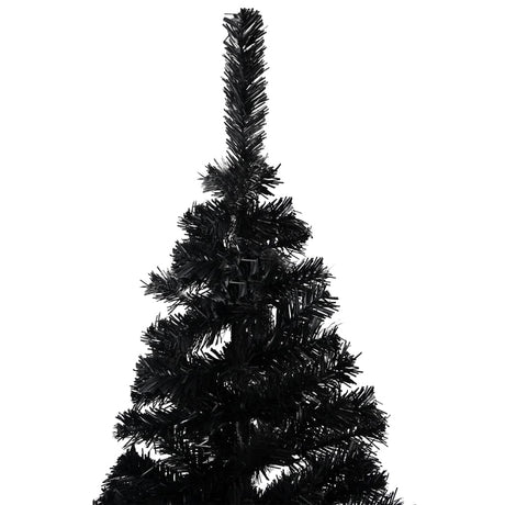 Kunstkerstboom met verlichting en kerstballen 150 cm PVC zwart - AllerleiShop