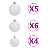 Kunstkerstboom met verlichting en kerstballen 150 cm PVC blauw - AllerleiShop