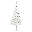 Kunstkerstboom met verlichting en kerstballen 210 cm PVC wit - AllerleiShop