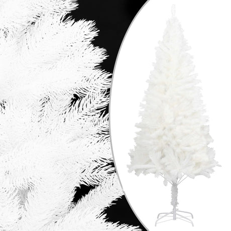 Kunstkerstboom met verlichting en kerstballen 210 cm PVC wit - AllerleiShop