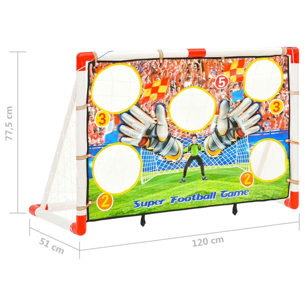 Voetbaldoelenset met doelmuur 120x51x77,5 cm - AllerleiShop