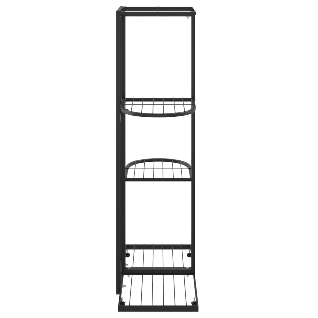 Bloemenstandaard met 4 lagen 43x22x76 cm metaal zwart - AllerleiShop