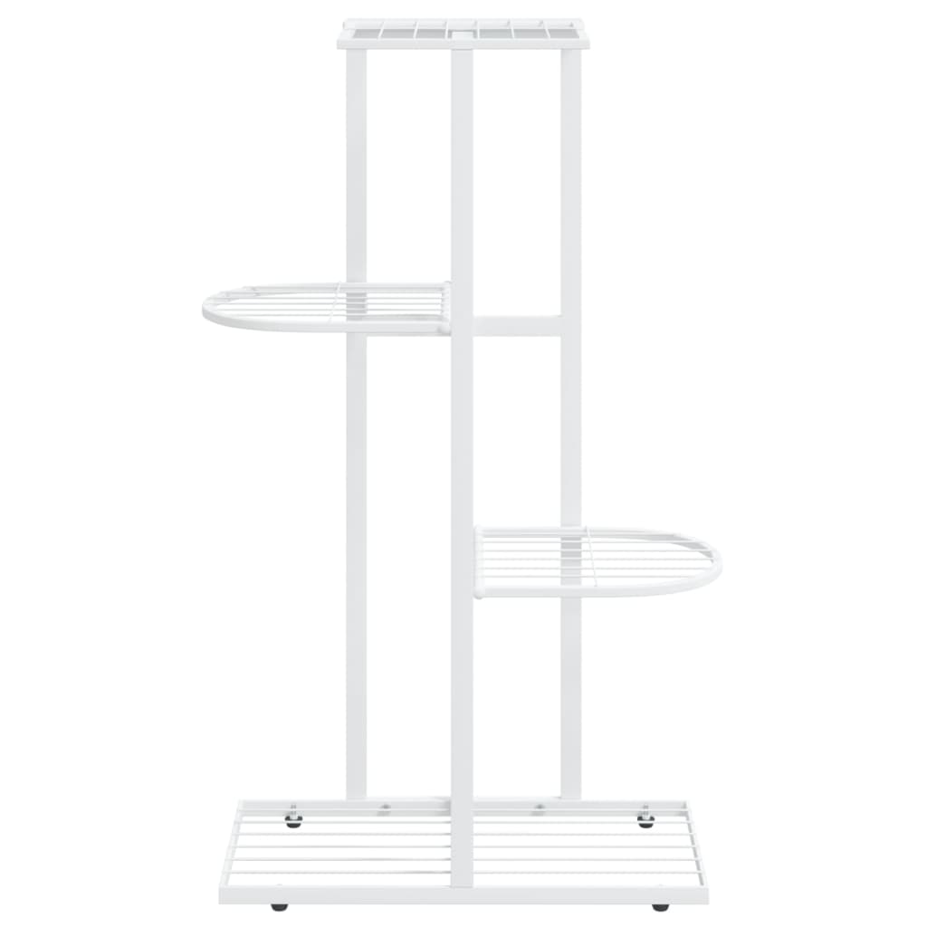 Bloemenstandaard met 4 lagen 43x22x76 cm metaal wit - AllerleiShop