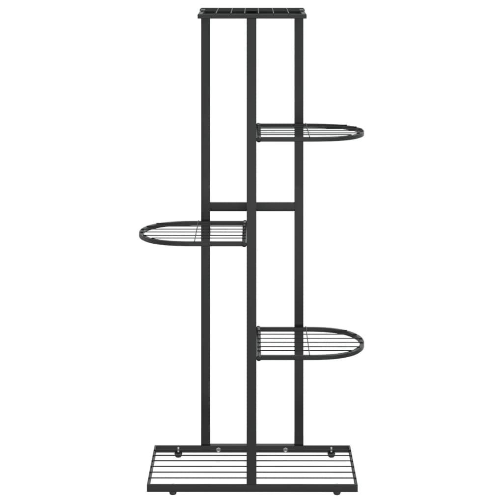 Bloemenstandaard met 5 lagen 43x22x98 cm metaal zwart - AllerleiShop