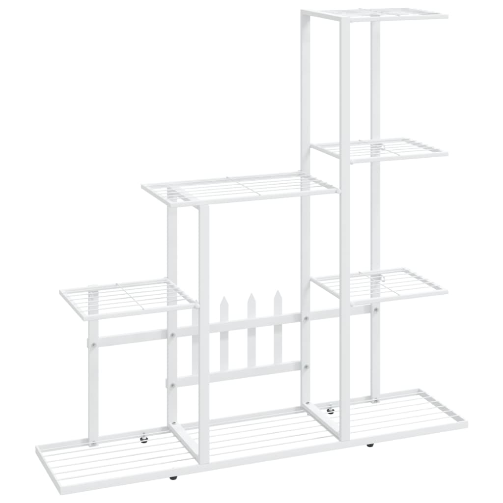 Bloemenstandaard 94,5x25x88 cm metaal wit - AllerleiShop