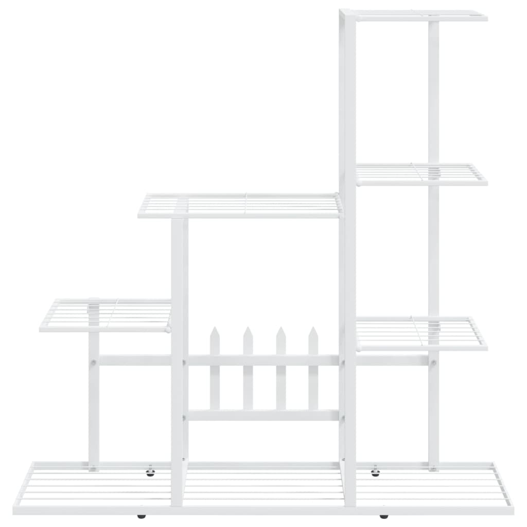 Bloemenstandaard 94,5x25x88 cm metaal wit - AllerleiShop