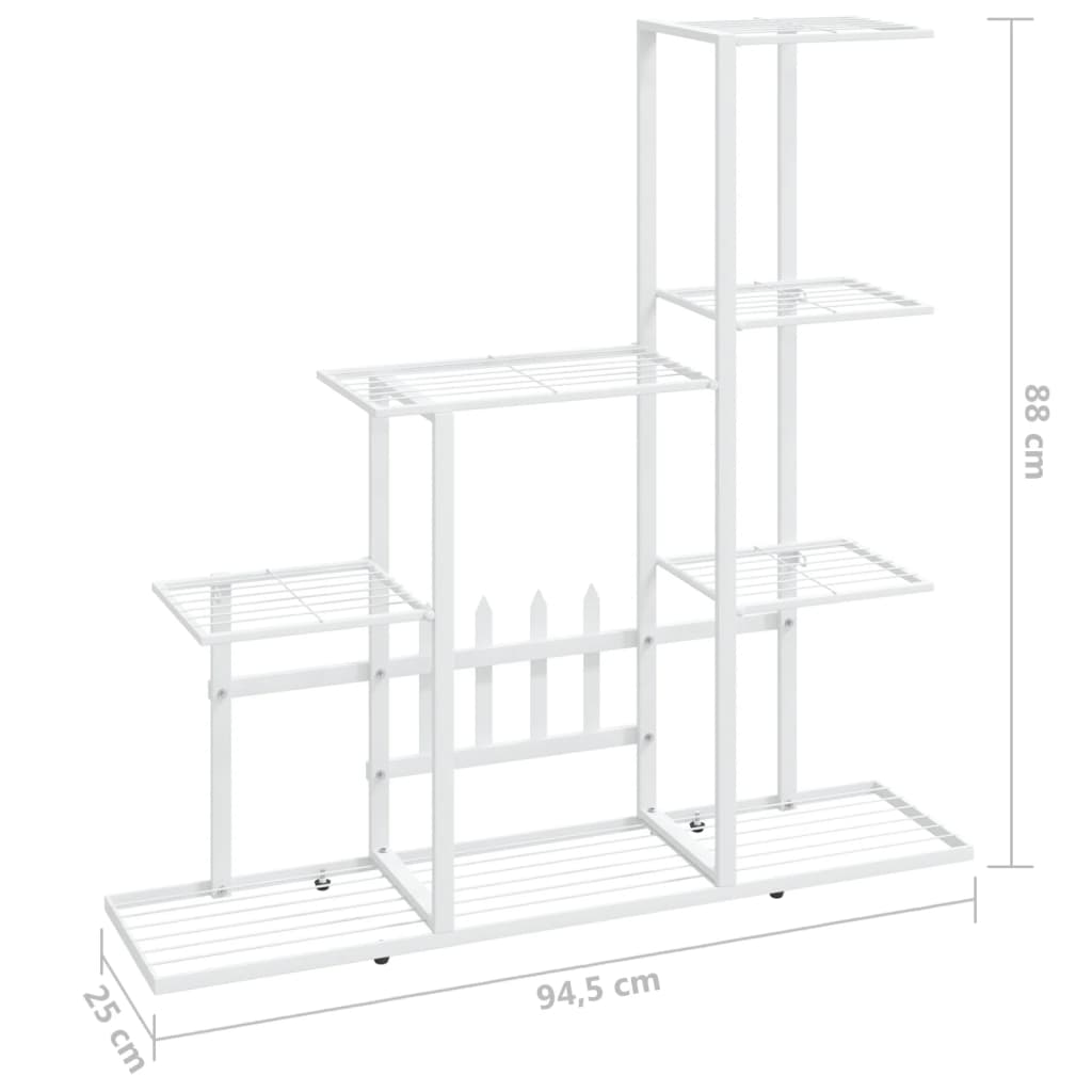 Bloemenstandaard 94,5x25x88 cm metaal wit - AllerleiShop