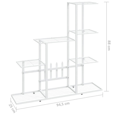 Bloemenstandaard 94,5x25x88 cm metaal wit - AllerleiShop