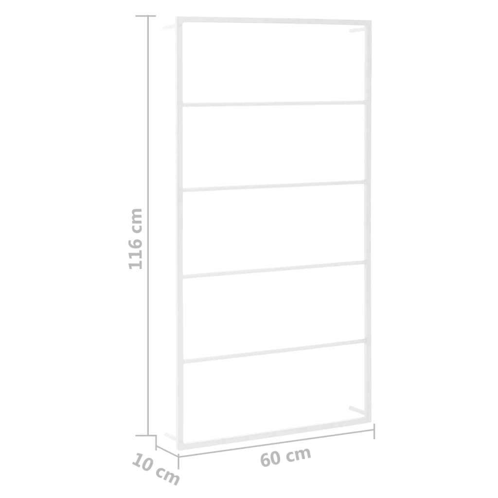 Handdoekenrek 60x10x116 cm staal wit - AllerleiShop