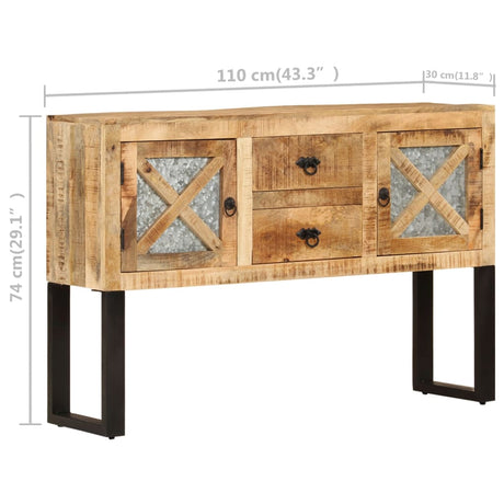 Dressoir 110x30x74 cm ruw mangohout - AllerleiShop