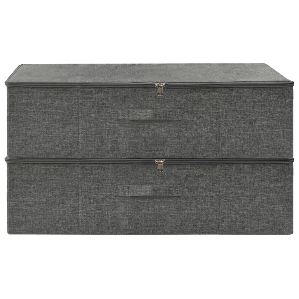 Opbergboxen 2 st 70x40x18 cm stof antracietkleurig - AllerleiShop