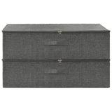 Opbergboxen 2 st 70x40x18 cm stof antracietkleurig - AllerleiShop