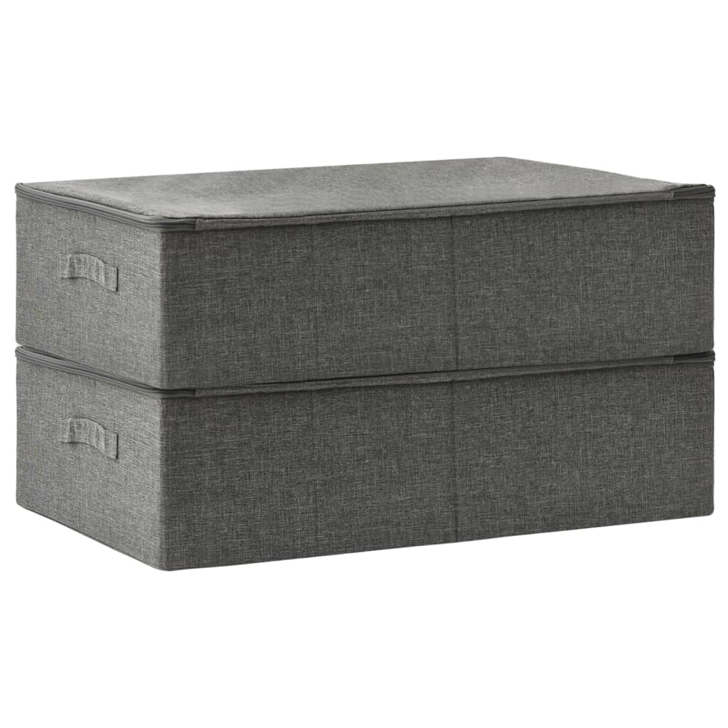 Opbergboxen 2 st 70x40x18 cm stof antracietkleurig - AllerleiShop