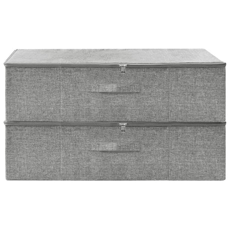 Opbergboxen 2 st 70x40x18 cm stof grijs - AllerleiShop