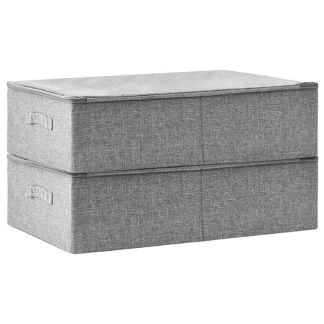 Opbergboxen 2 st 70x40x18 cm stof grijs - AllerleiShop