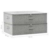 Opbergboxen 2 st 70x40x18 cm stof grijs - AllerleiShop