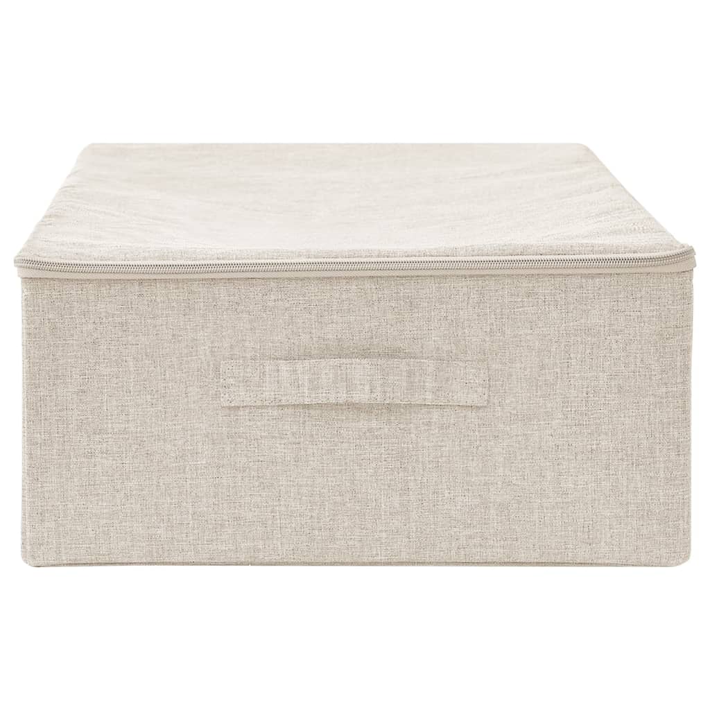 Opbergbox 70x40x18 cm stof crèmekleurig - AllerleiShop