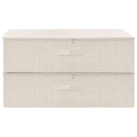 Opbergboxen 2 st 70x40x18 cm stof crèmekleurig - AllerleiShop